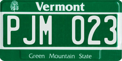 VT license plate PJM023