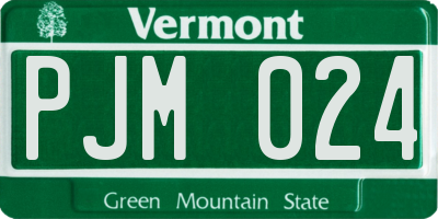 VT license plate PJM024