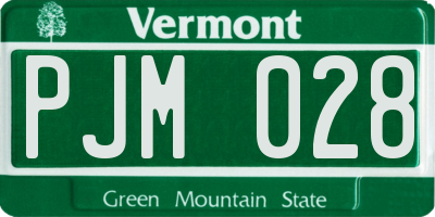 VT license plate PJM028