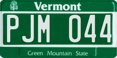 VT license plate PJM044
