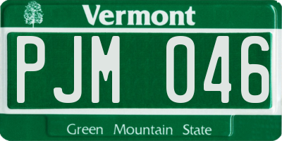 VT license plate PJM046