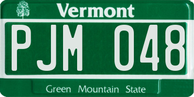 VT license plate PJM048