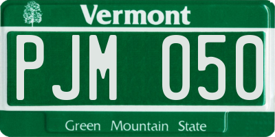 VT license plate PJM050