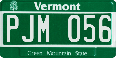 VT license plate PJM056