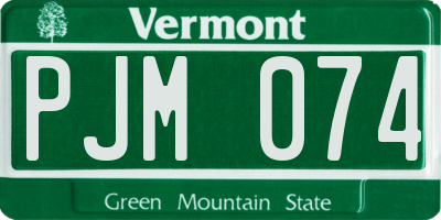 VT license plate PJM074