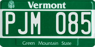 VT license plate PJM085