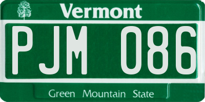VT license plate PJM086