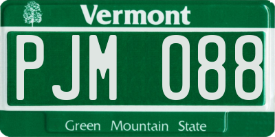 VT license plate PJM088