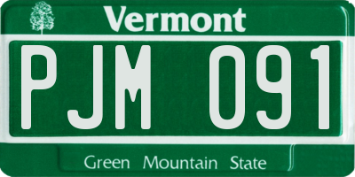 VT license plate PJM091