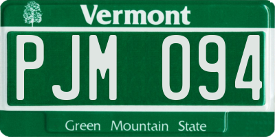VT license plate PJM094