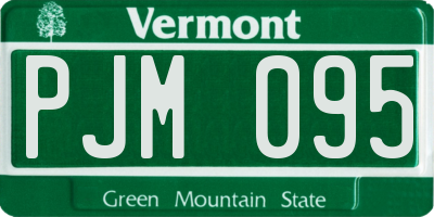 VT license plate PJM095