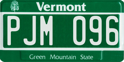 VT license plate PJM096