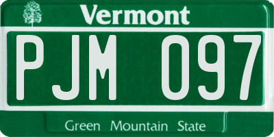 VT license plate PJM097