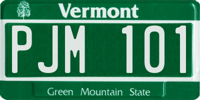 VT license plate PJM101