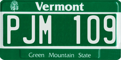 VT license plate PJM109