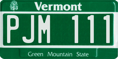 VT license plate PJM111