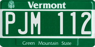 VT license plate PJM112
