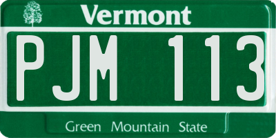 VT license plate PJM113