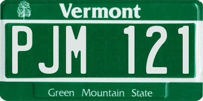 VT license plate PJM121