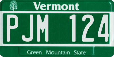 VT license plate PJM124