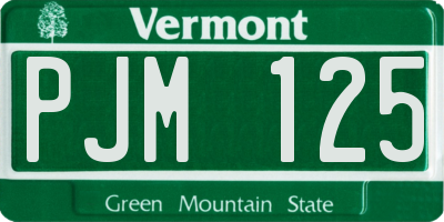 VT license plate PJM125