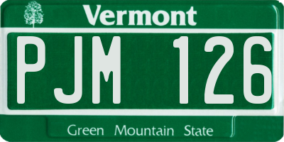 VT license plate PJM126