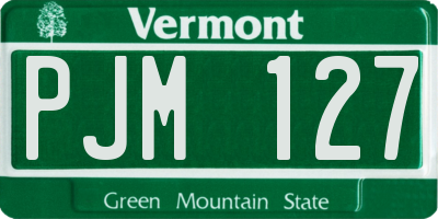 VT license plate PJM127