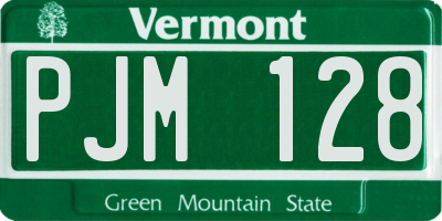 VT license plate PJM128