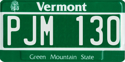 VT license plate PJM130