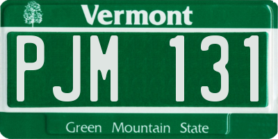 VT license plate PJM131