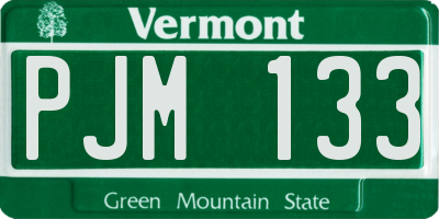 VT license plate PJM133