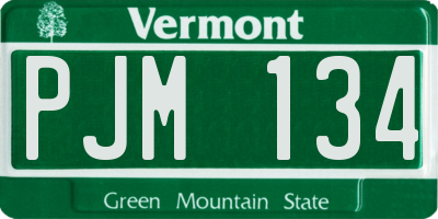 VT license plate PJM134
