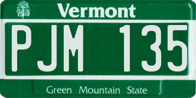 VT license plate PJM135