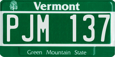 VT license plate PJM137