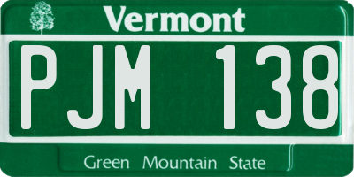 VT license plate PJM138