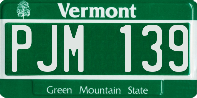 VT license plate PJM139