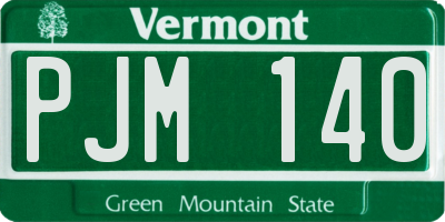 VT license plate PJM140
