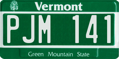 VT license plate PJM141