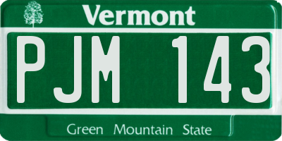 VT license plate PJM143