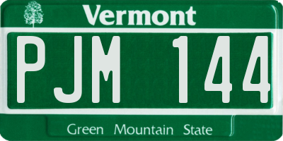 VT license plate PJM144