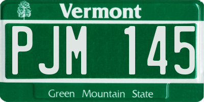 VT license plate PJM145