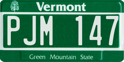 VT license plate PJM147