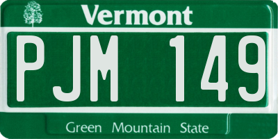 VT license plate PJM149