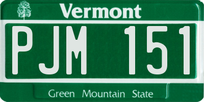 VT license plate PJM151