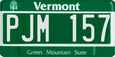 VT license plate PJM157