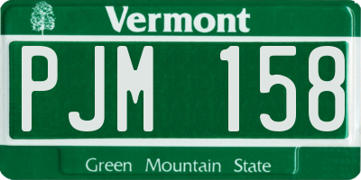 VT license plate PJM158