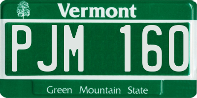 VT license plate PJM160