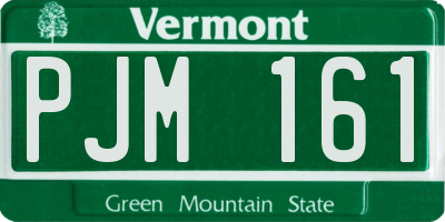 VT license plate PJM161