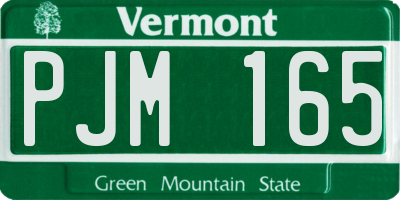 VT license plate PJM165