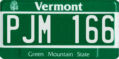 VT license plate PJM166